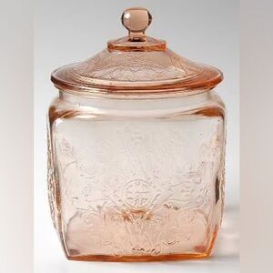 Pink Depression Glass FEDERAL GLASS Madrid Cookie Jar